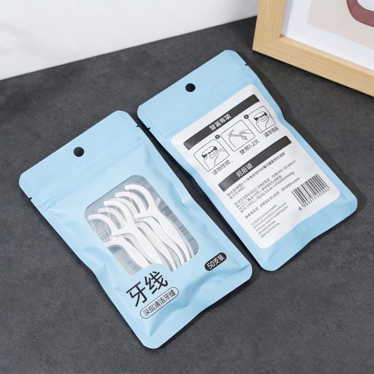 Custom Printed window Resealable ziplock three side seal Floss plastic packing bag6