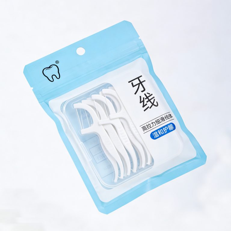 Custom Printed window zip lock three side seal Floss plastic packing bag1