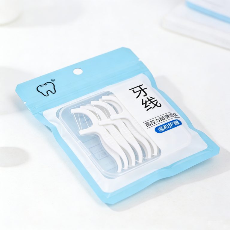 Custom Printed window zip lock three side seal Floss plastic packing bag2