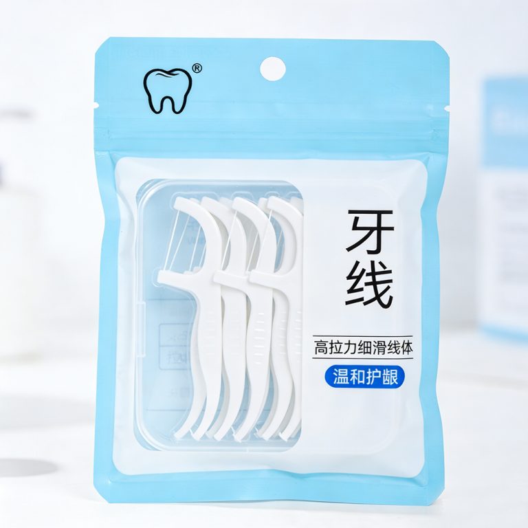 Custom Printed window zip lock three side seal Floss plastic packing bag3