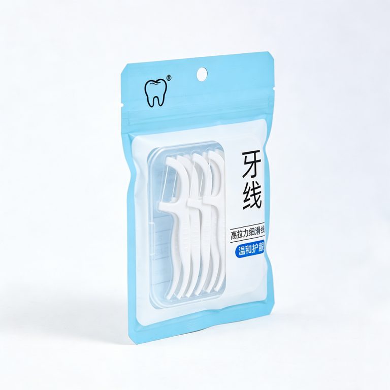 Custom Printed window zip lock three side seal Floss plastic packing bag6