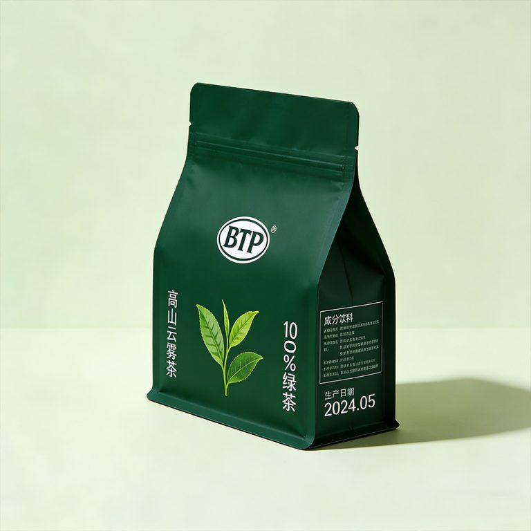 Custom Printing Food Grade Zipper Tea Packaging flat bottom zipper plastic Bags 2