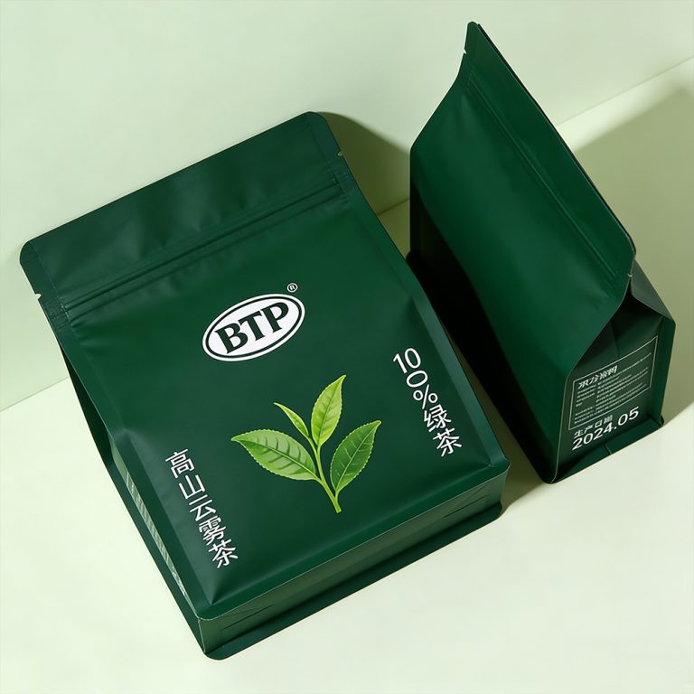 Custom Printing Food Grade Zipper Tea Packaging flat bottom zipper plastic Bags 3