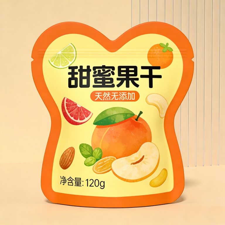 Custom logo Aluminized Ziplock Special shaped plastic Dried fruits food packaging Bag1