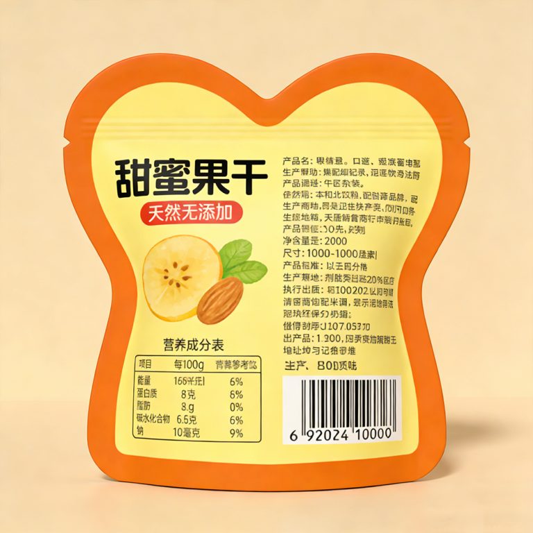 Custom logo Aluminized Ziplock Special shaped plastic Dried fruits food packaging Bag5