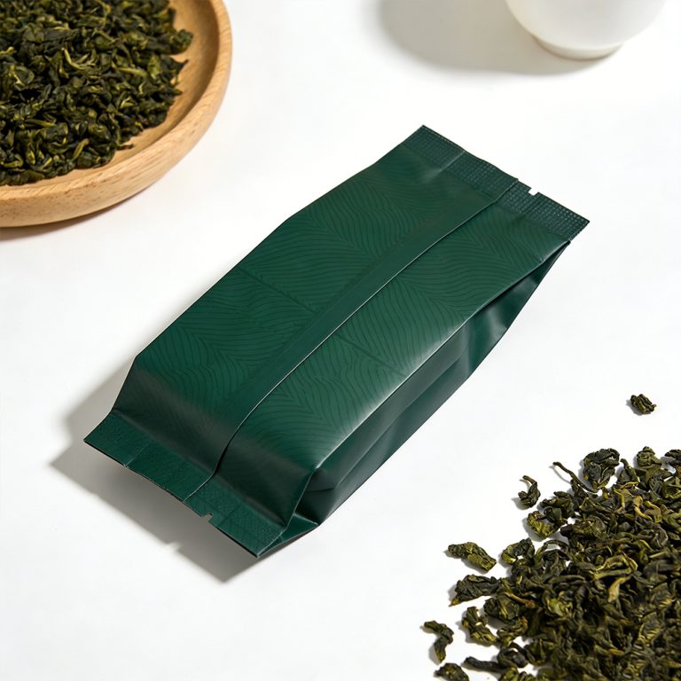 Custom logo Aluminum Foil Heat sealed Tea middle sealed side gusset bag 3