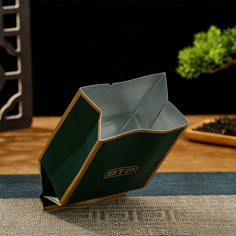 Custom logo Aluminum Foil Tea Plastic Packaging middle sealed side gusset bag 6