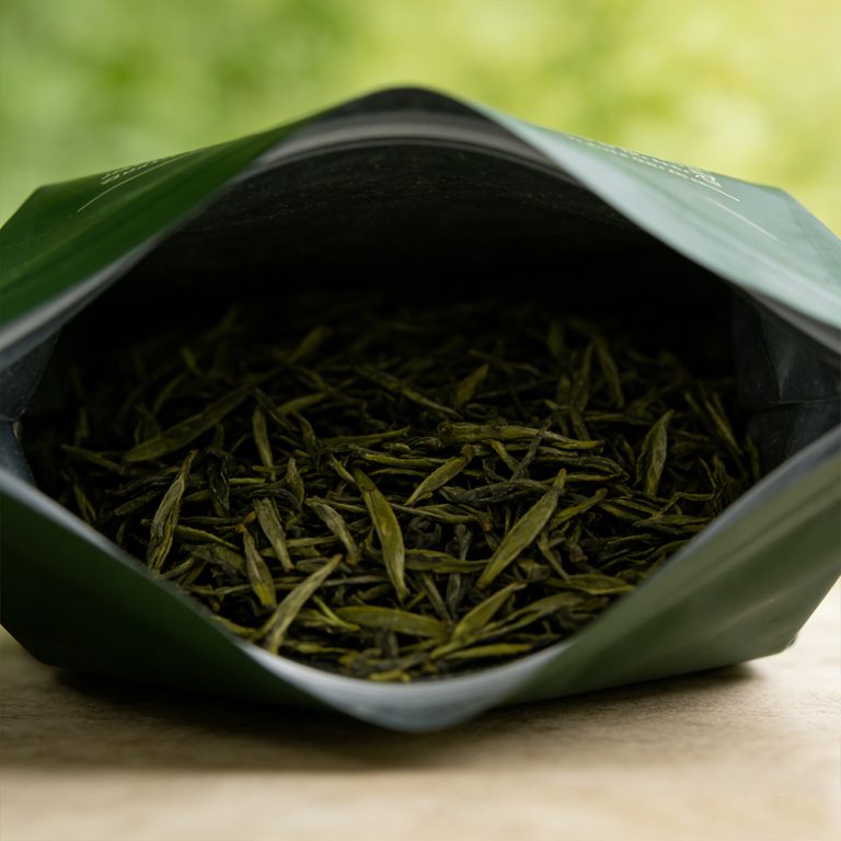 Custom logo Light blocking keep tea fresh flat bottom plastic packaging bag 5