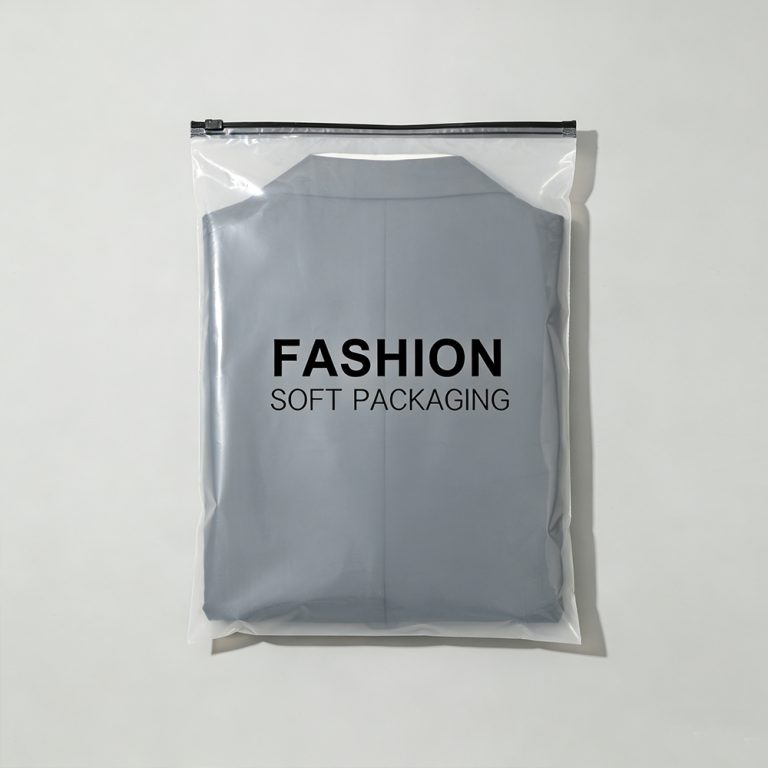 Custom logo Transparent Dust Moisture Proof three side seal Clothing plastic Bag5
