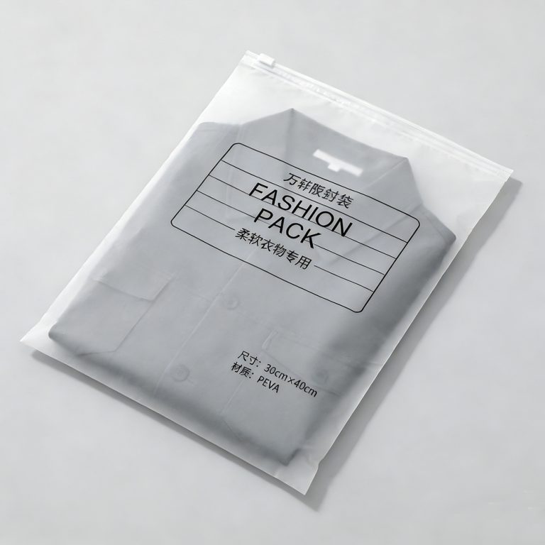 Custom logo Transparent Waterproof Resealable Ziplock three side seal Clothing plastic Bag4
