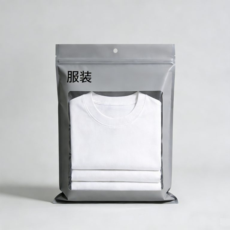 Custom logo window Dust Moisture Proof three side seal Clothing plastic Bag1