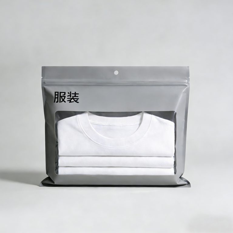 Custom logo window Dust Moisture Proof three side seal Clothing plastic Bag5