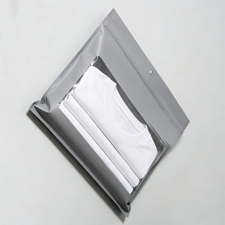 Custom logo window Dust Moisture Proof three side seal Clothing plastic Bag6