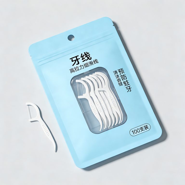 Custom logo window Eco Friendly Individual Tooth Pick Dental Floss plastic bag1