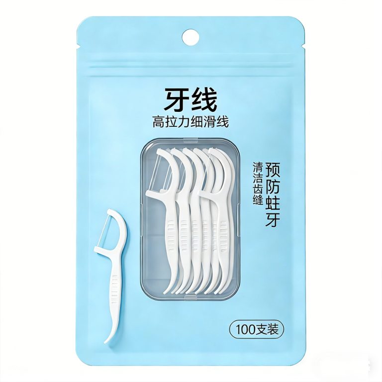Custom logo window Eco Friendly Individual Tooth Pick Dental Floss plastic bag4