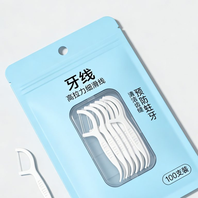 Custom logo window Eco Friendly Individual Tooth Pick Dental Floss plastic bag5