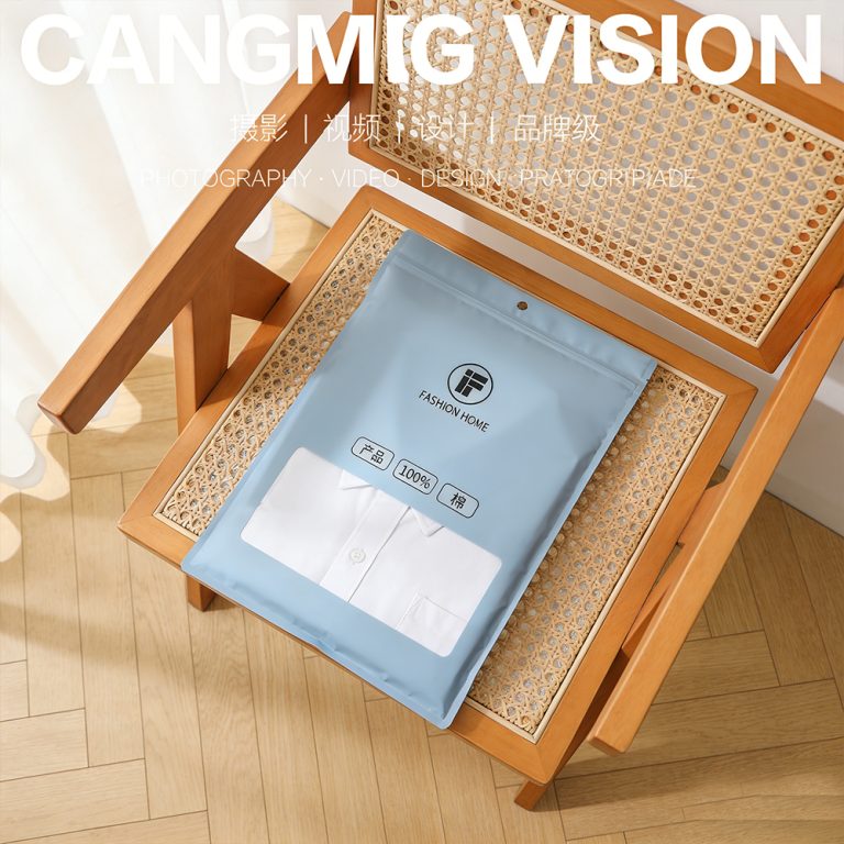 Custom logo window Waterproof Moisture Proof three side seal Clothing plastic Bag3