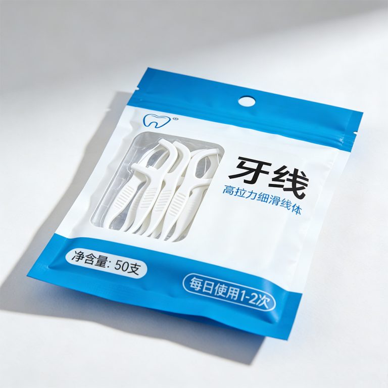 Custom logo window Zip lock three side seal floss plastic packaging bag2