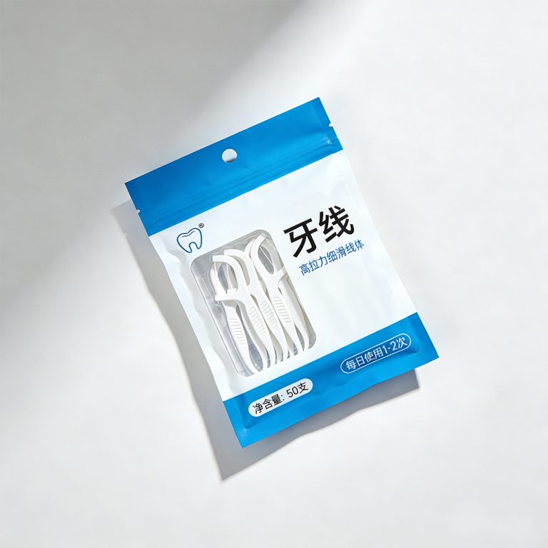 Custom logo window Zip lock three side seal floss plastic packaging bag3