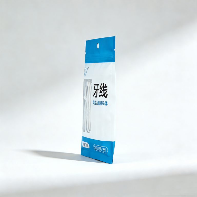 Custom logo window Zip lock three side seal floss plastic packaging bag6