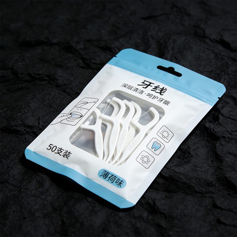 Custom window Tear Notch Tear Line Ziplock three side seal floss bag2