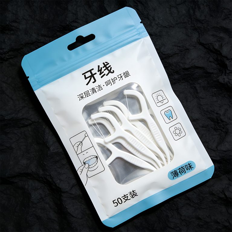 Custom window Tear Notch Tear Line Ziplock three side seal floss bag5