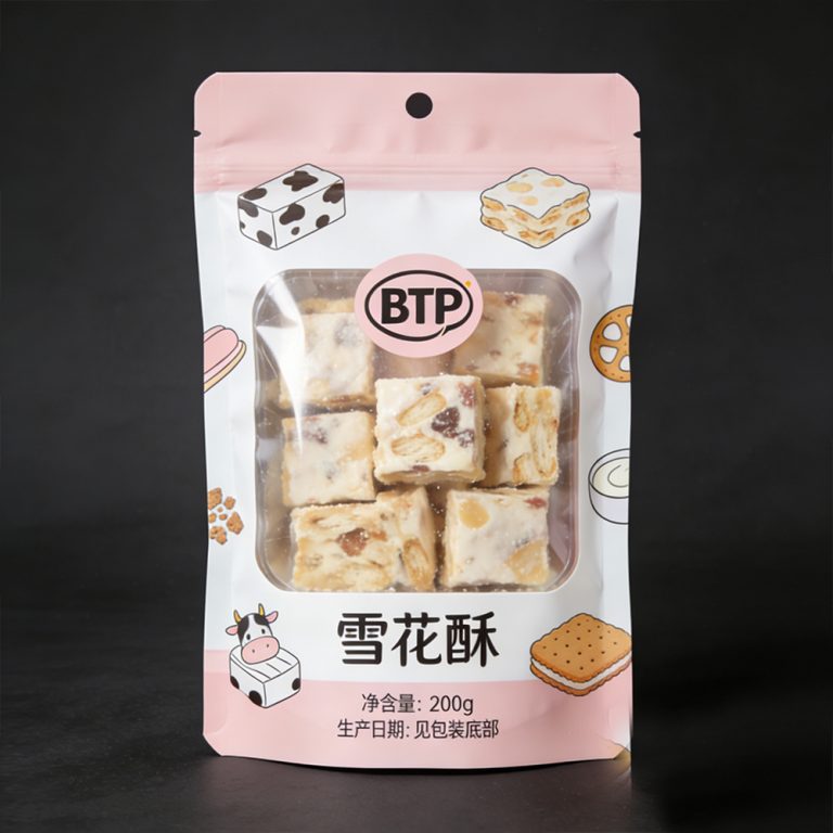 Custom window zip lock cookies snack food Stand up plastic packaging pouch1