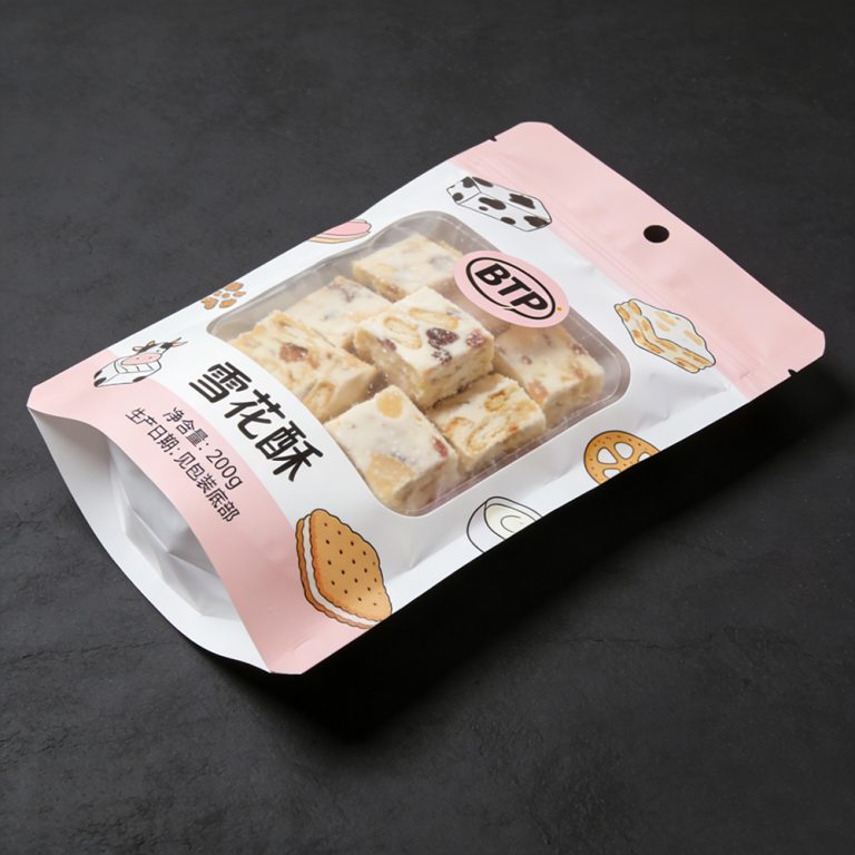 Custom window zip lock cookies snack food Stand up plastic packaging pouch4