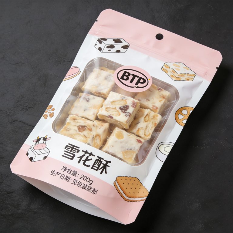 Custom window zip lock cookies snack food Stand up plastic packaging pouch6