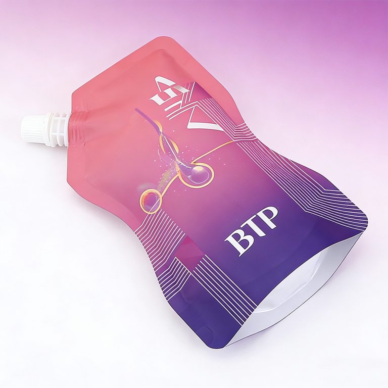 Custom 250ml Food Grade Leak Proof Juice Angled Special shaped Spout Pouch4