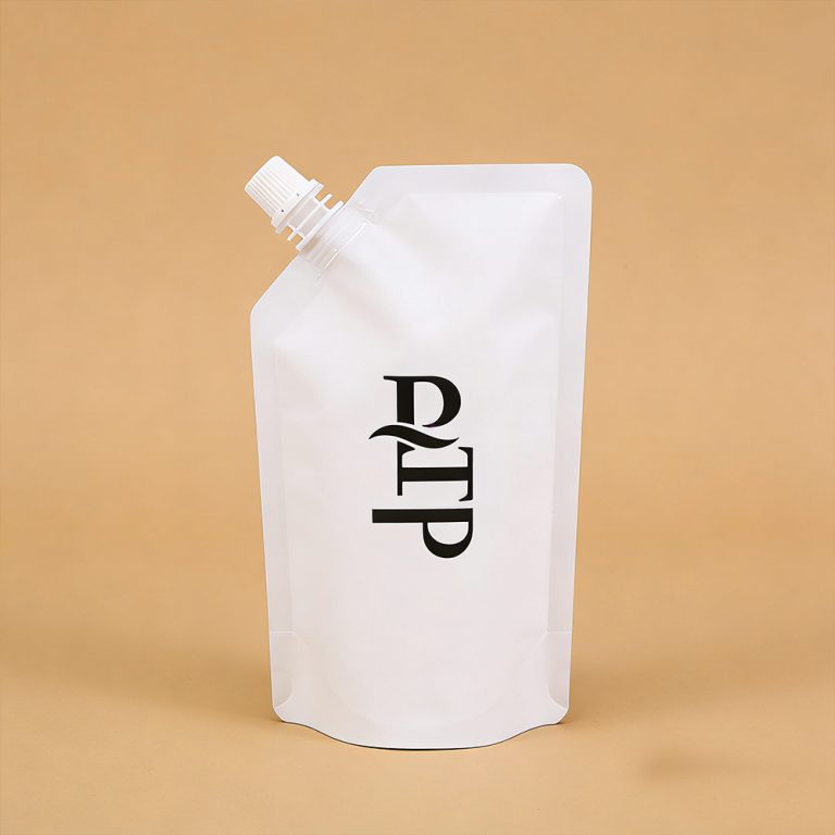 Custom Food Grade Light Proof Angled Stand Up Spout plastic packaging Pouch1