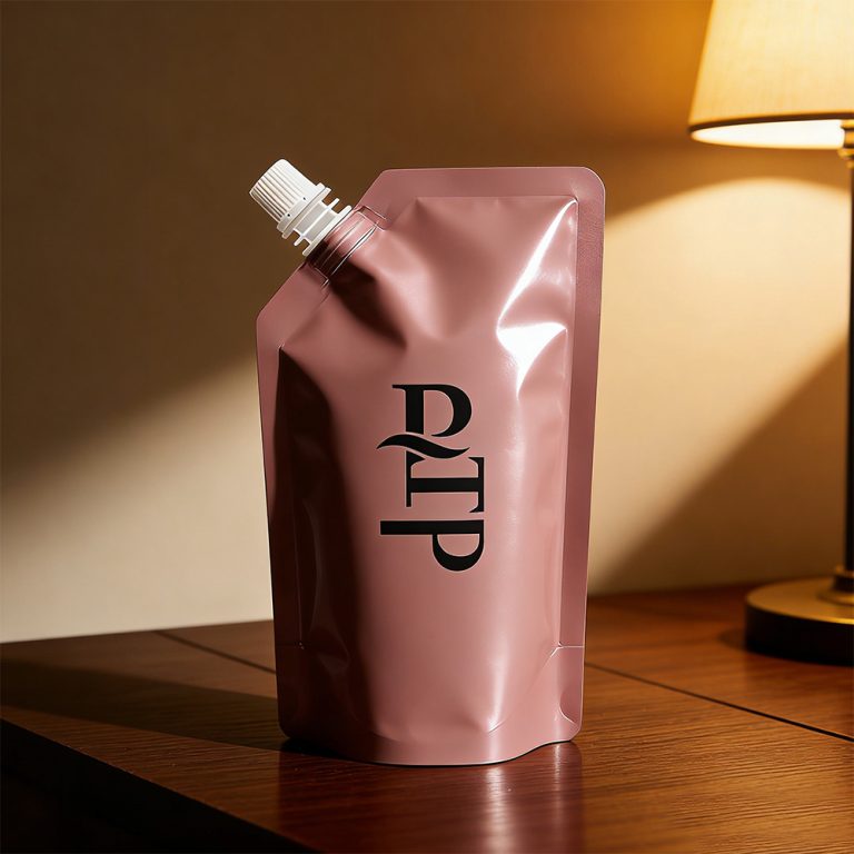 Custom Food Grade Light Proof Angled Stand Up Spout plastic packaging Pouch2