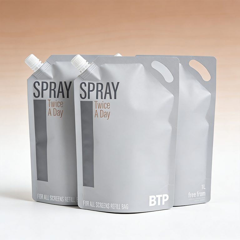 Custom Handle Hole Light Proof Angled Stand Up Spout plastic packaging Pouch1