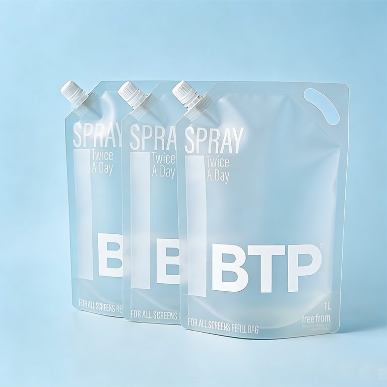 Custom Handle Hole Light Proof Angled Stand Up Spout plastic packaging Pouch2