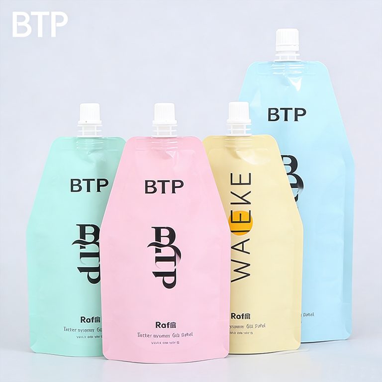 Custom High Barrier Leak Proof Juice Special shaped Stand Up Spout Pouch2