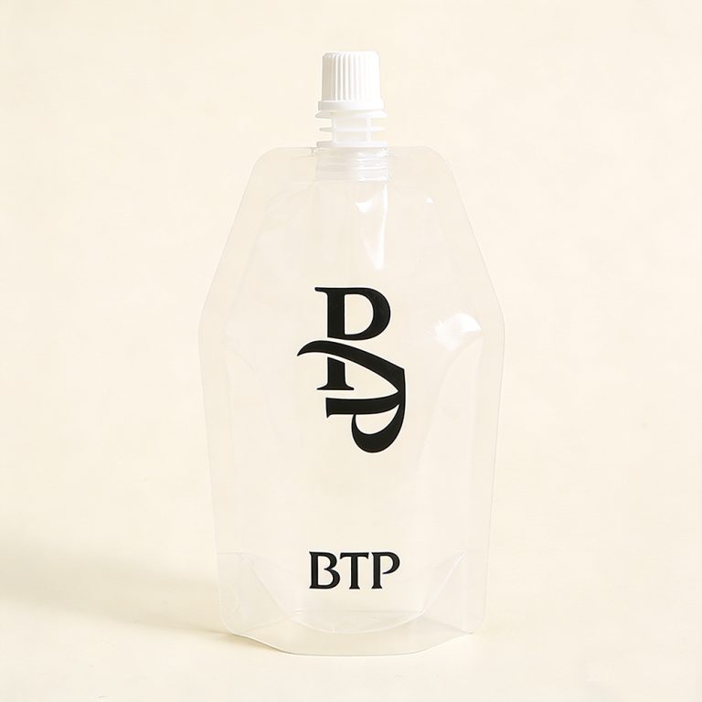 Custom High Barrier Leak Proof Juice Special shaped Stand Up Spout Pouch3