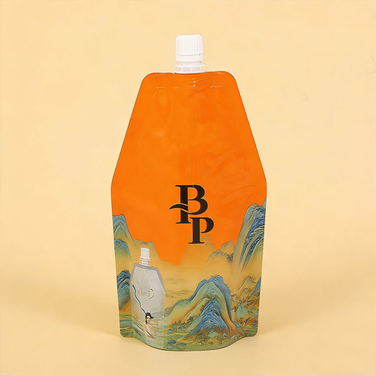 Custom High Barrier Leak Proof Juice Special shaped Stand Up Spout Pouch4