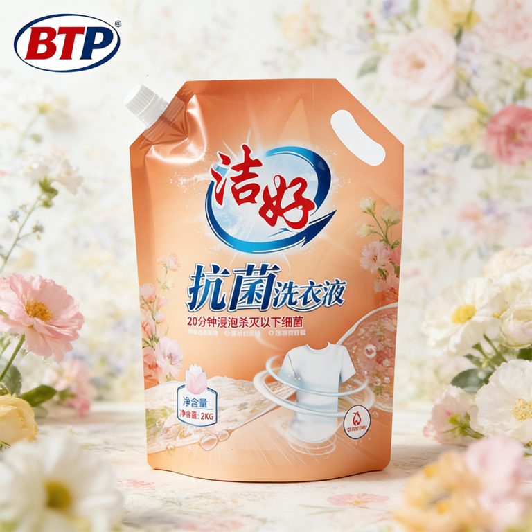 Custom Light Proof Laundry Detergent Angled Stand Up Spout plastic packaging Pouch2