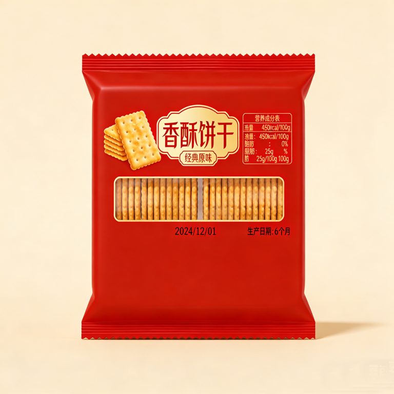 Custom Printed logo window food cookies food packaging plastic back seal Bag1