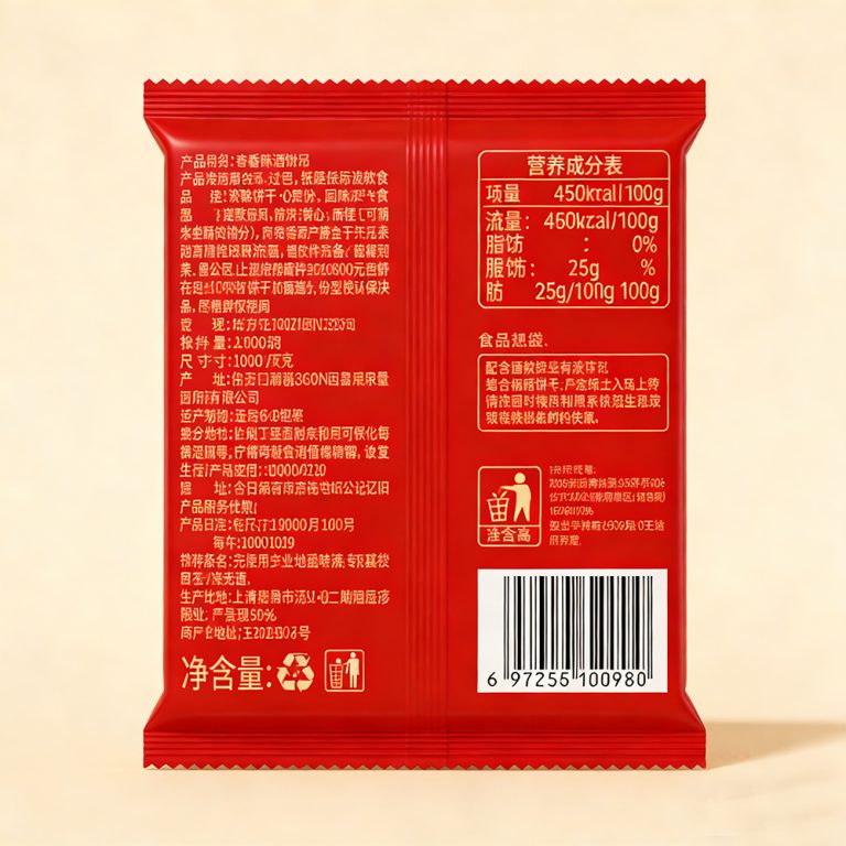 Custom Printed logo window food cookies food packaging plastic back seal Bag5