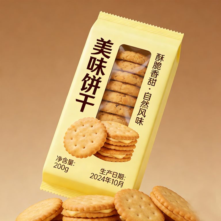 Custom logo Food grade cookies food middle sealed side gusset packaging Bag2