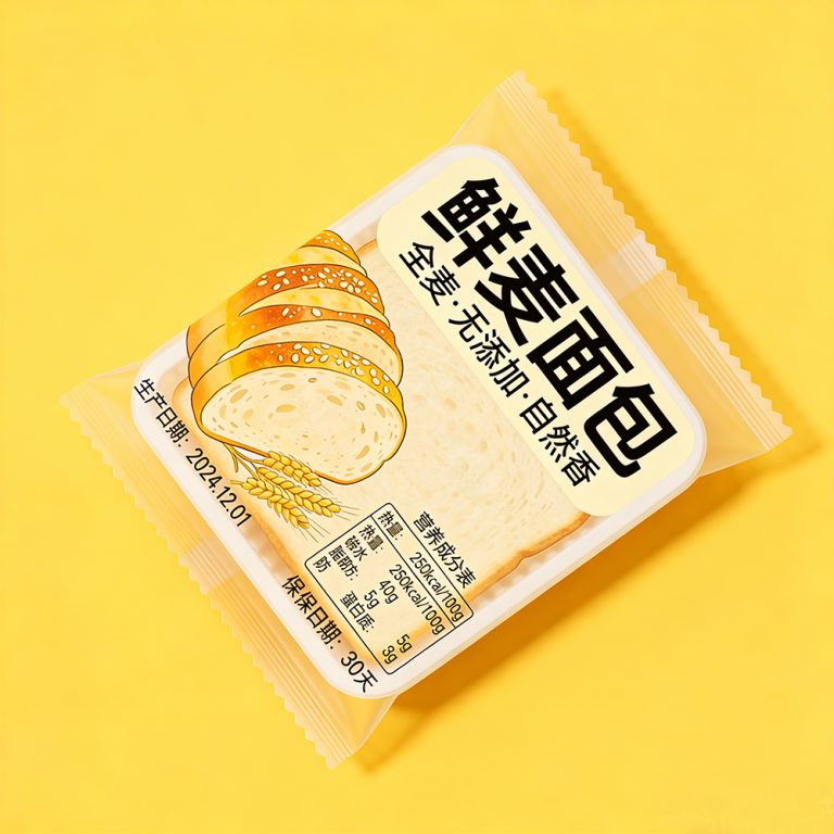 Custom logo Transparency bread cookies snack food back seal packaging plastic Bag1