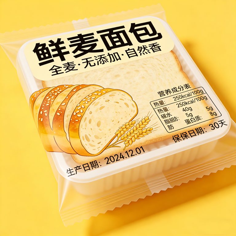 Custom logo Transparency bread cookies snack food back seal packaging plastic Bag2