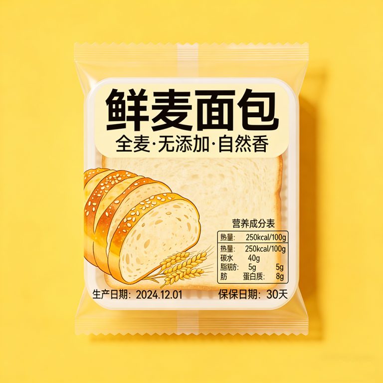 Custom logo Transparency bread cookies snack food back seal packaging plastic Bag3
