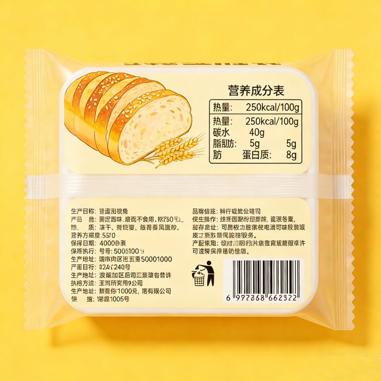 Custom logo Transparency bread cookies snack food back seal packaging plastic Bag4