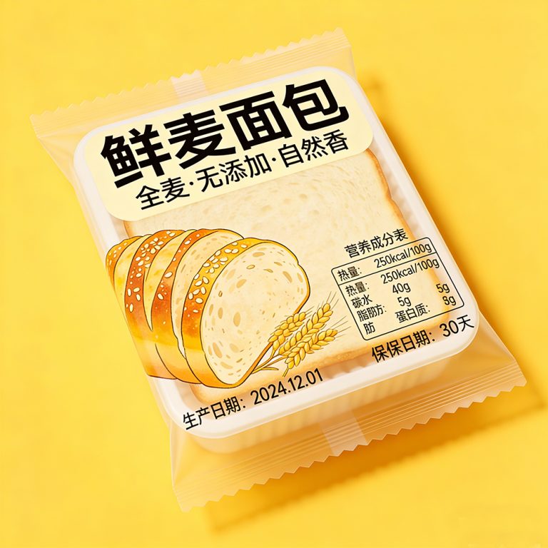 Custom logo Transparency bread cookies snack food back seal packaging plastic Bag6