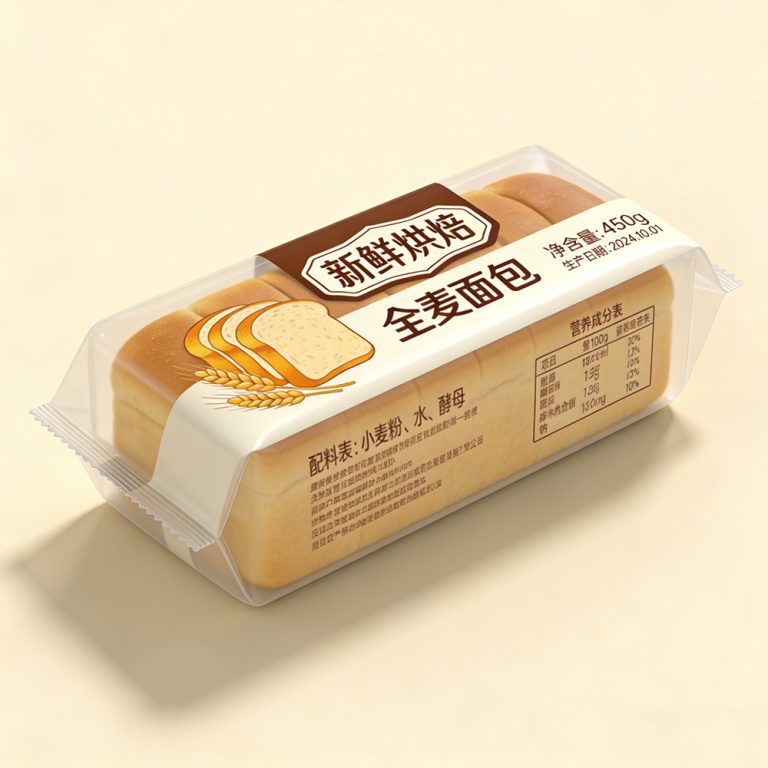 Custom logo bread Transparency food middle sealed side gusset plastic packaging Bag1