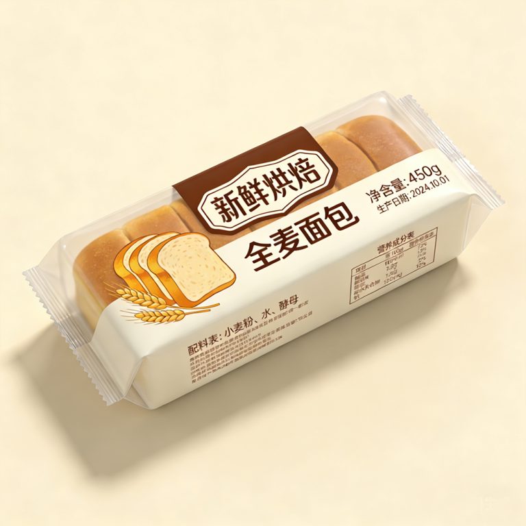 Custom logo bread Transparency food middle sealed side gusset plastic packaging Bag3