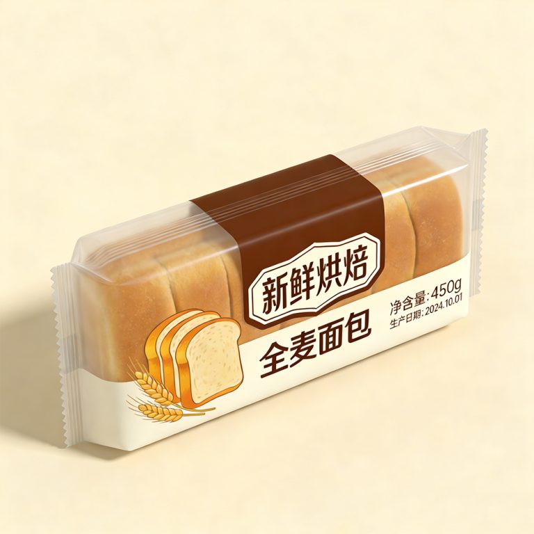 Custom logo bread Transparency food middle sealed side gusset plastic packaging Bag4