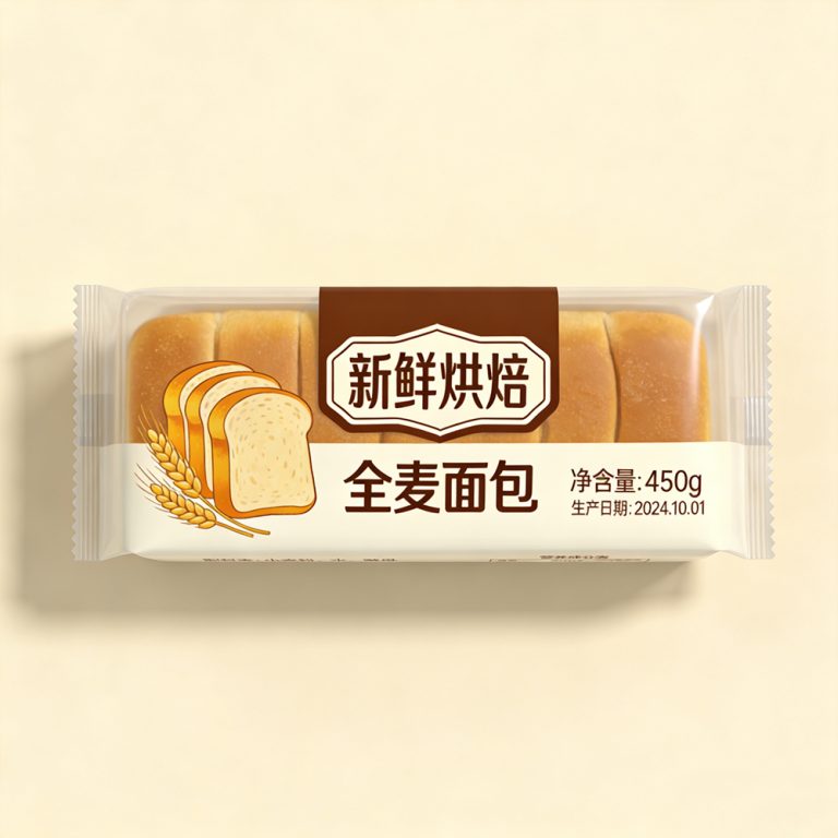 Custom logo bread Transparency food middle sealed side gusset plastic packaging Bag5